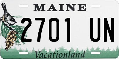 ME license plate 2701UN
