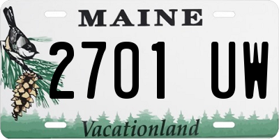 ME license plate 2701UW