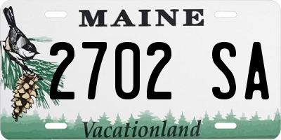 ME license plate 2702SA