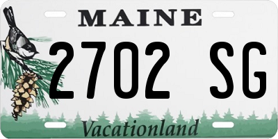 ME license plate 2702SG