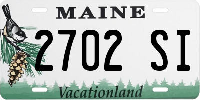 ME license plate 2702SI