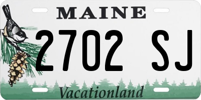 ME license plate 2702SJ