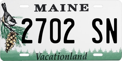 ME license plate 2702SN