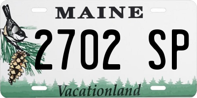 ME license plate 2702SP