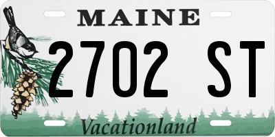 ME license plate 2702ST
