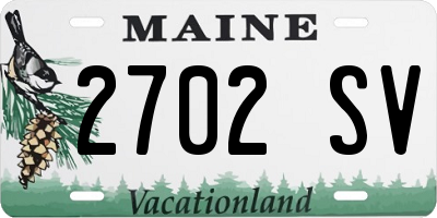 ME license plate 2702SV