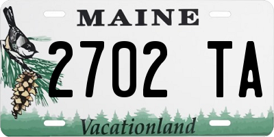 ME license plate 2702TA