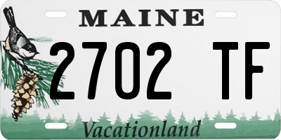 ME license plate 2702TF