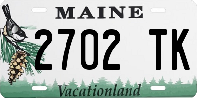ME license plate 2702TK