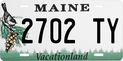 ME license plate 2702TY