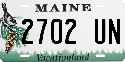 ME license plate 2702UN