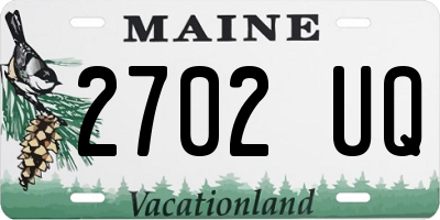 ME license plate 2702UQ