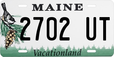 ME license plate 2702UT