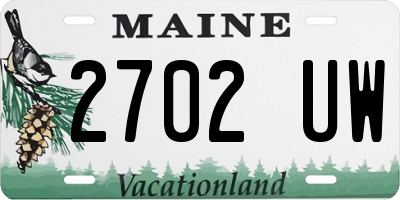 ME license plate 2702UW