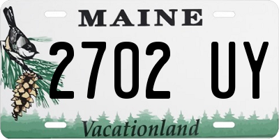 ME license plate 2702UY