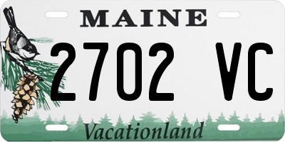 ME license plate 2702VC