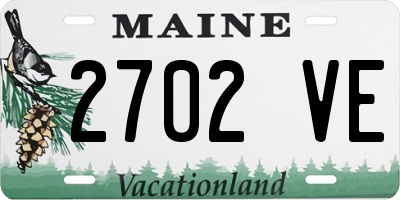 ME license plate 2702VE