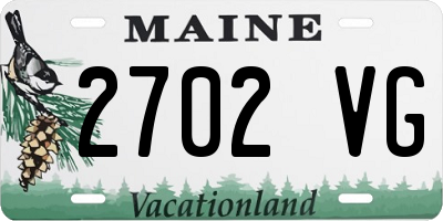 ME license plate 2702VG