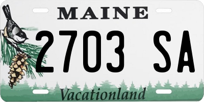 ME license plate 2703SA