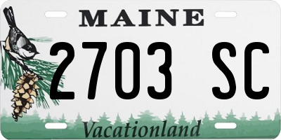 ME license plate 2703SC