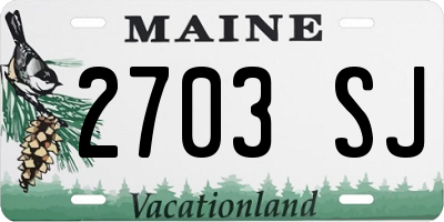 ME license plate 2703SJ