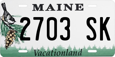 ME license plate 2703SK