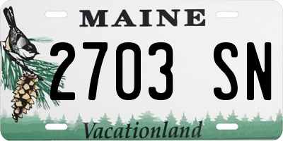 ME license plate 2703SN