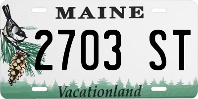 ME license plate 2703ST