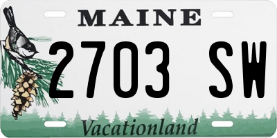 ME license plate 2703SW