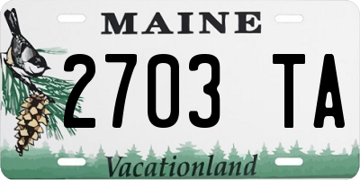 ME license plate 2703TA
