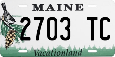 ME license plate 2703TC