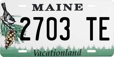 ME license plate 2703TE