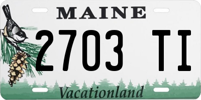 ME license plate 2703TI