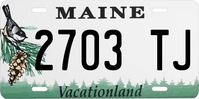 ME license plate 2703TJ