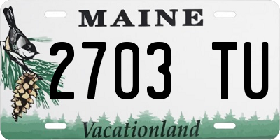 ME license plate 2703TU