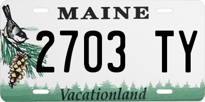 ME license plate 2703TY