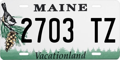 ME license plate 2703TZ