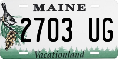 ME license plate 2703UG