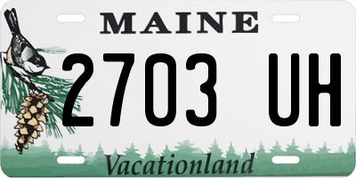 ME license plate 2703UH