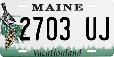 ME license plate 2703UJ