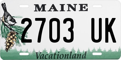ME license plate 2703UK