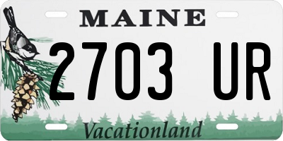 ME license plate 2703UR