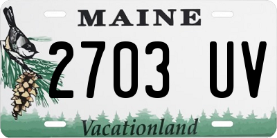 ME license plate 2703UV