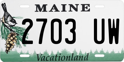 ME license plate 2703UW