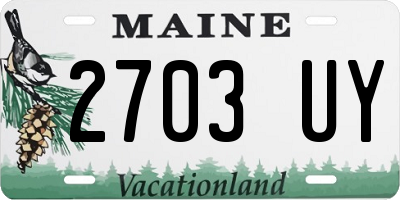 ME license plate 2703UY