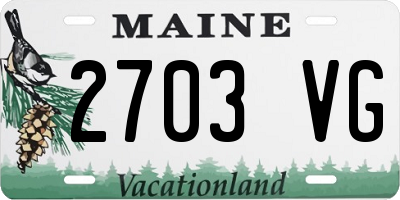 ME license plate 2703VG