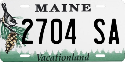 ME license plate 2704SA