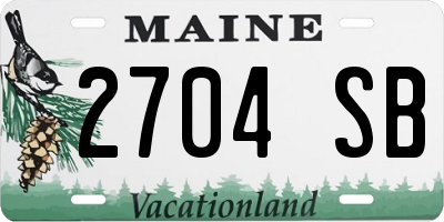 ME license plate 2704SB