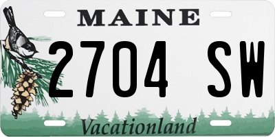 ME license plate 2704SW