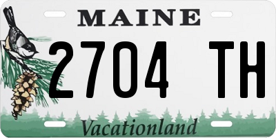 ME license plate 2704TH